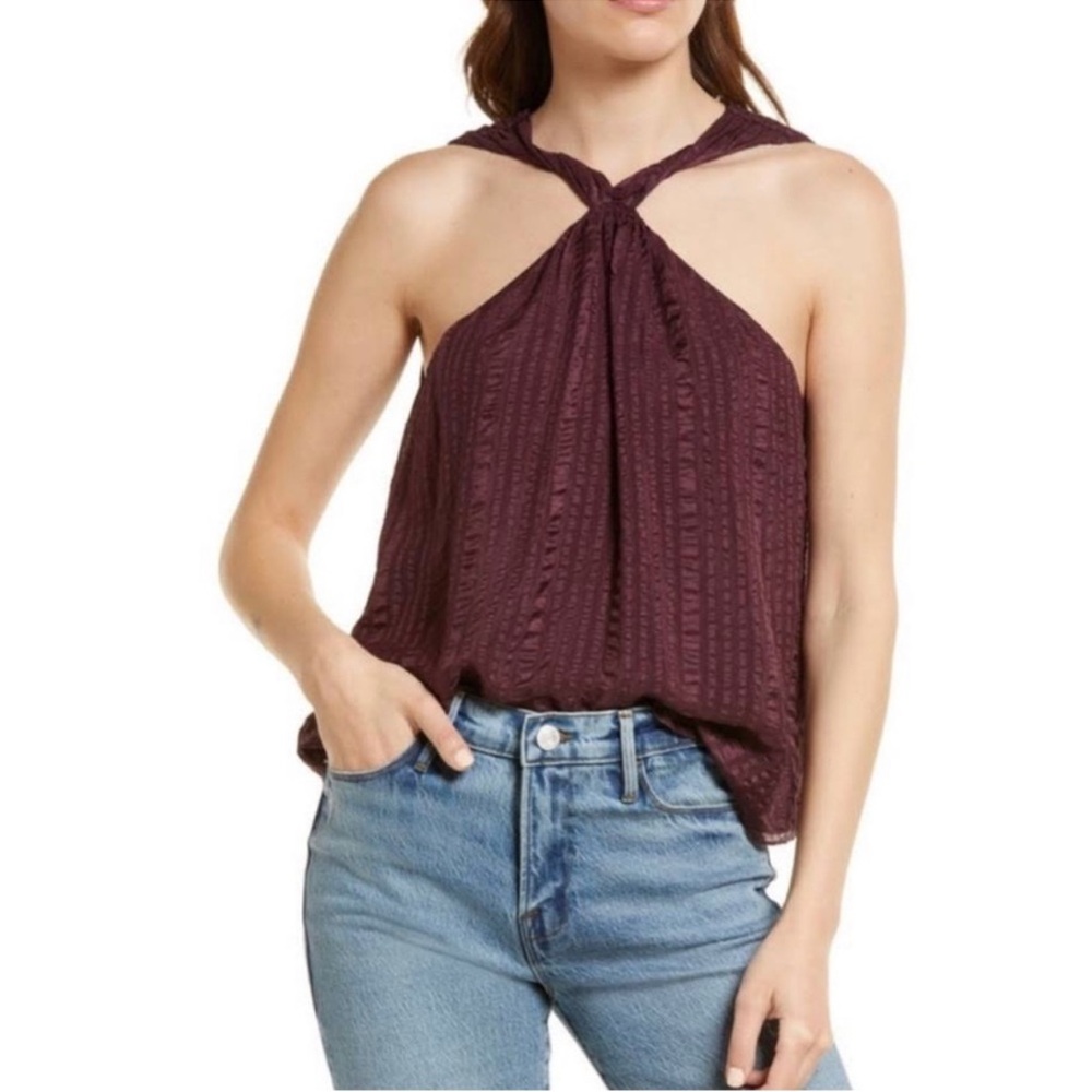 Frame Denim Maroon Halter Blouse
